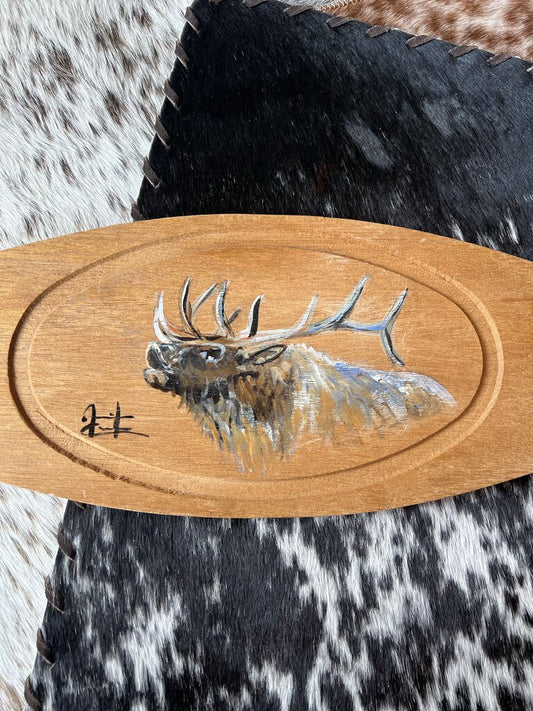 Wood Oval Platter Elk