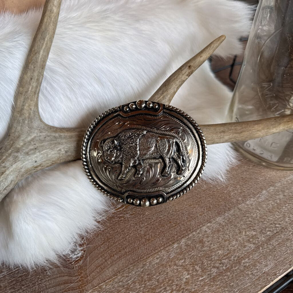 Silver Buffalo Belt Buckle