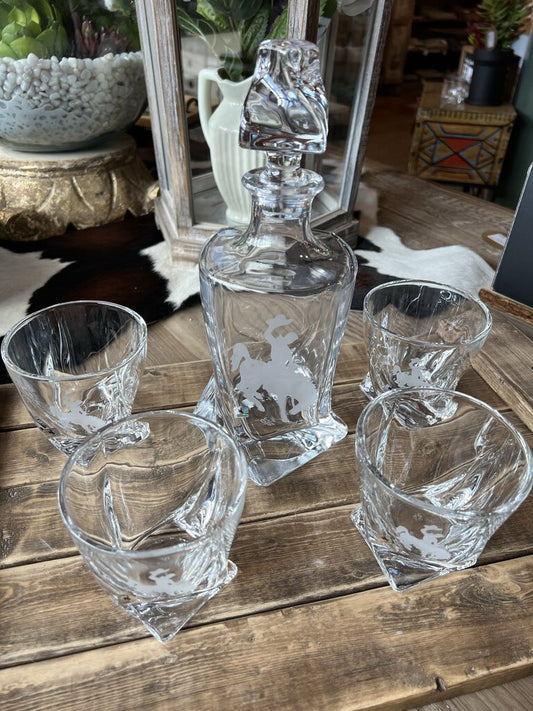 Crystal Twisted Decanter Set - Steamboat