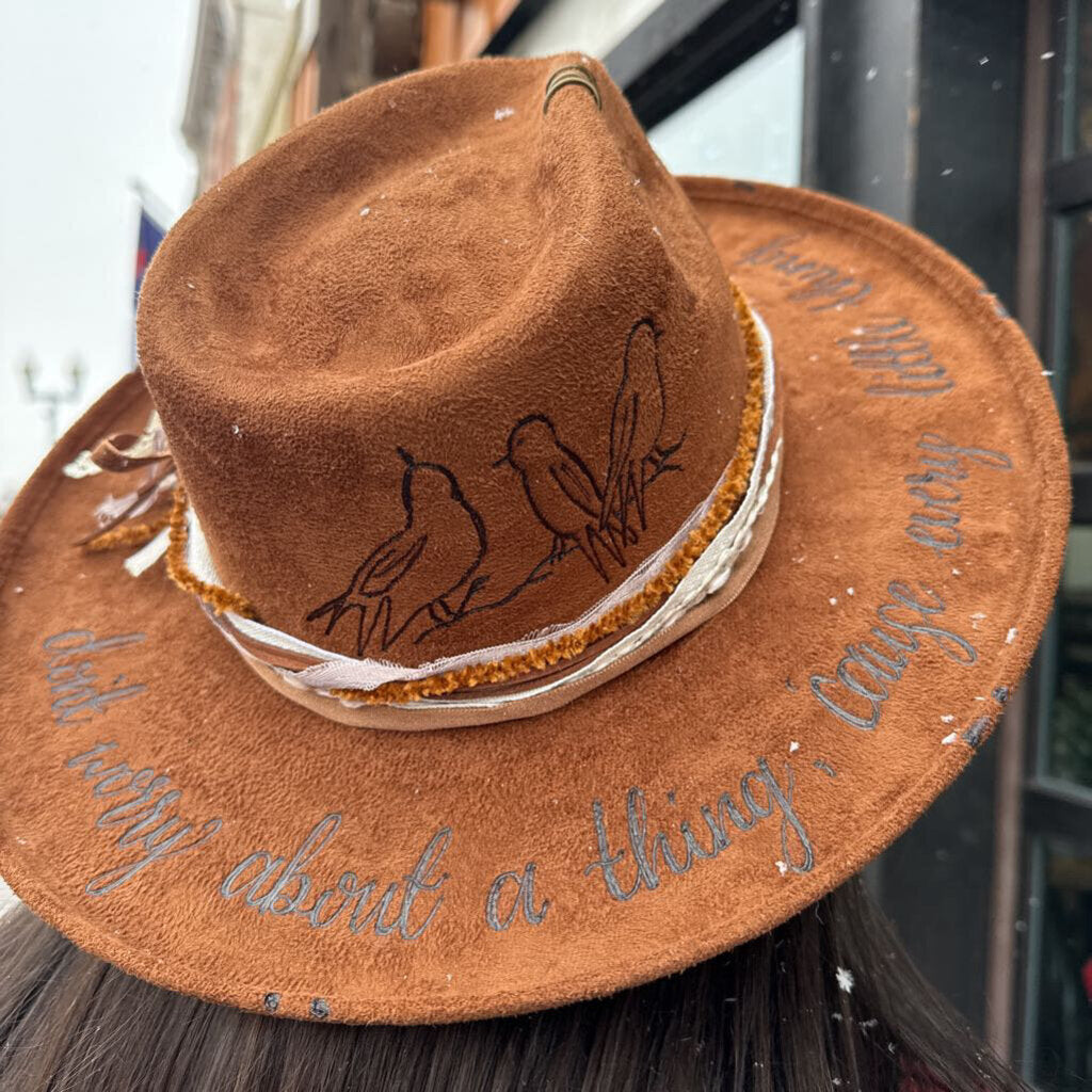 Custom Burned Felt Hat #6