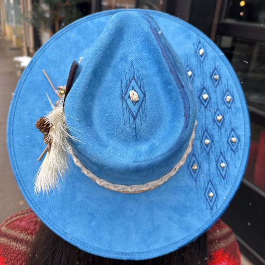 Custom Burned Felt Hat #7