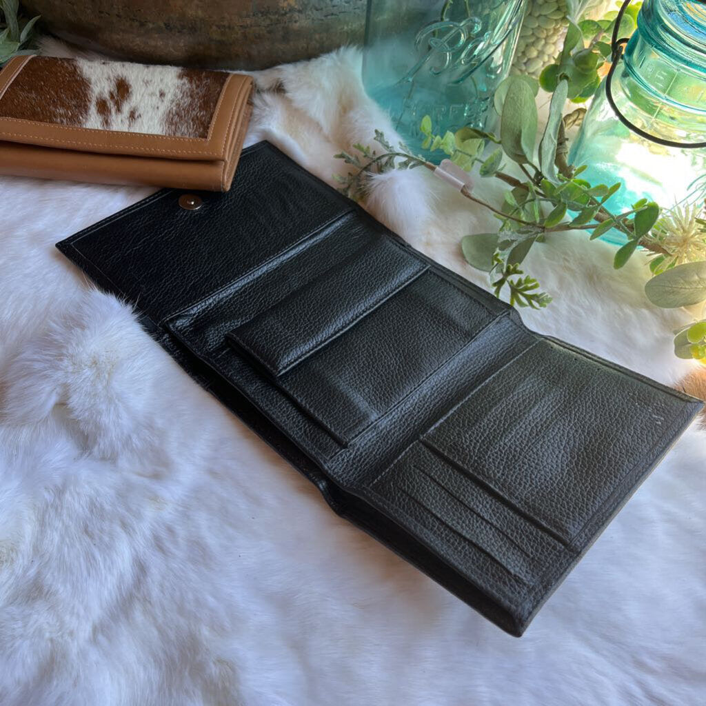 Small Cow Hide/Leather Wallet w/ Border