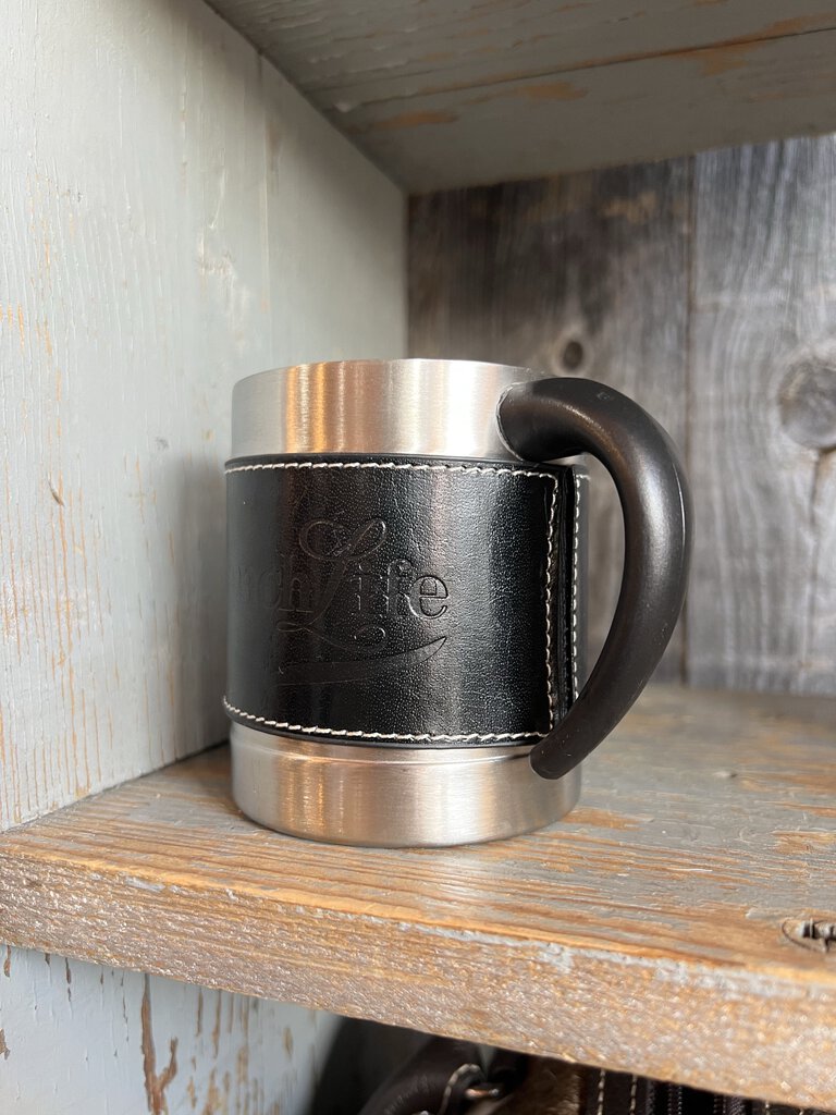 Stainless Steel Mug with Leather