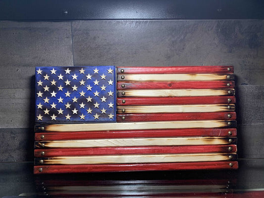 8"x16" Wooden Flag Handcrafted by Navy Veteran 4.21